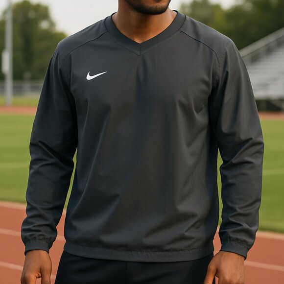 Nike Dri-fit Gray Coach Pullover Men's XL Warm-up Athletic Training Windbreaker - Picture 2 of 13